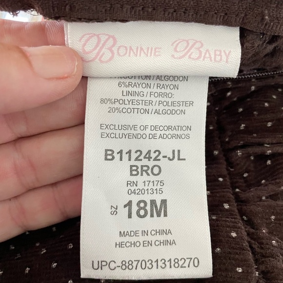 Fall vintage corduroy dress size 18 months Thanksgiving Turkey Bonnie baby - Picture 7 of 7